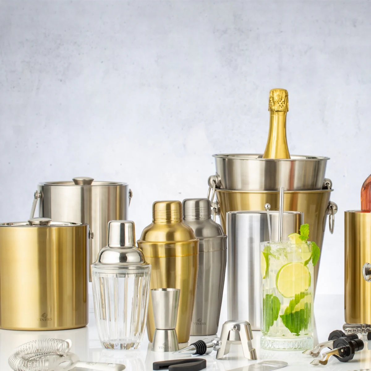 VINERS Barware Gold Double Wall Ice Bucket 1.5L - Image 3