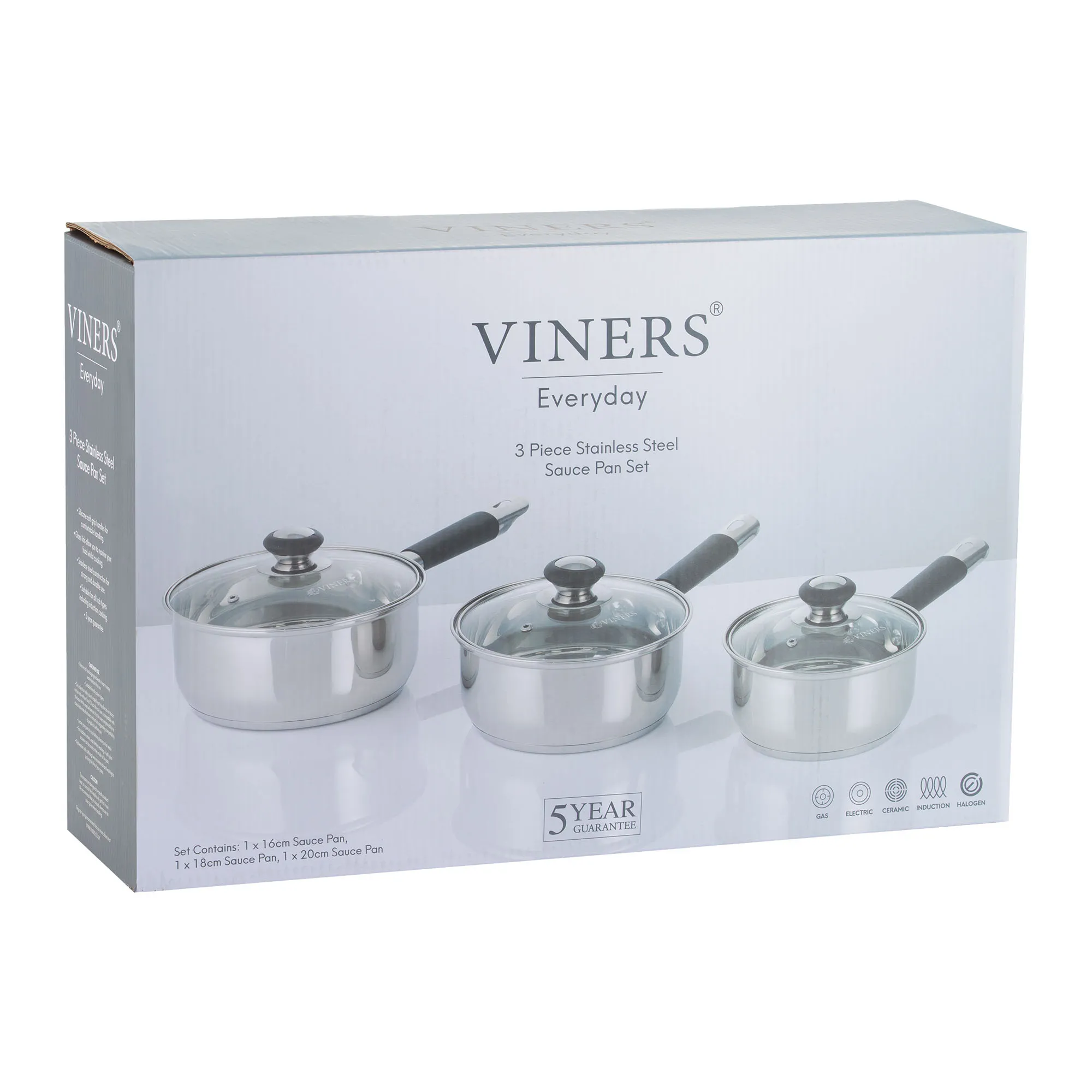 VINERS Everyday 3 Pce Saucepan Set