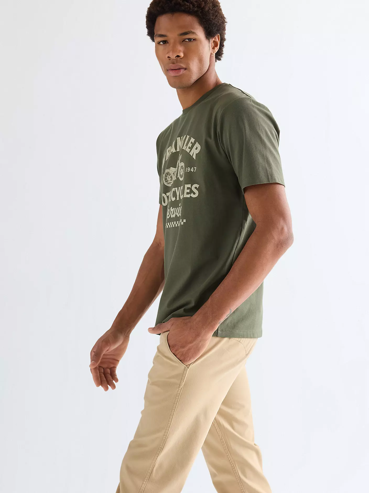WRANGLER Men's Americana Graphic T-Shirt - Green - Image 2