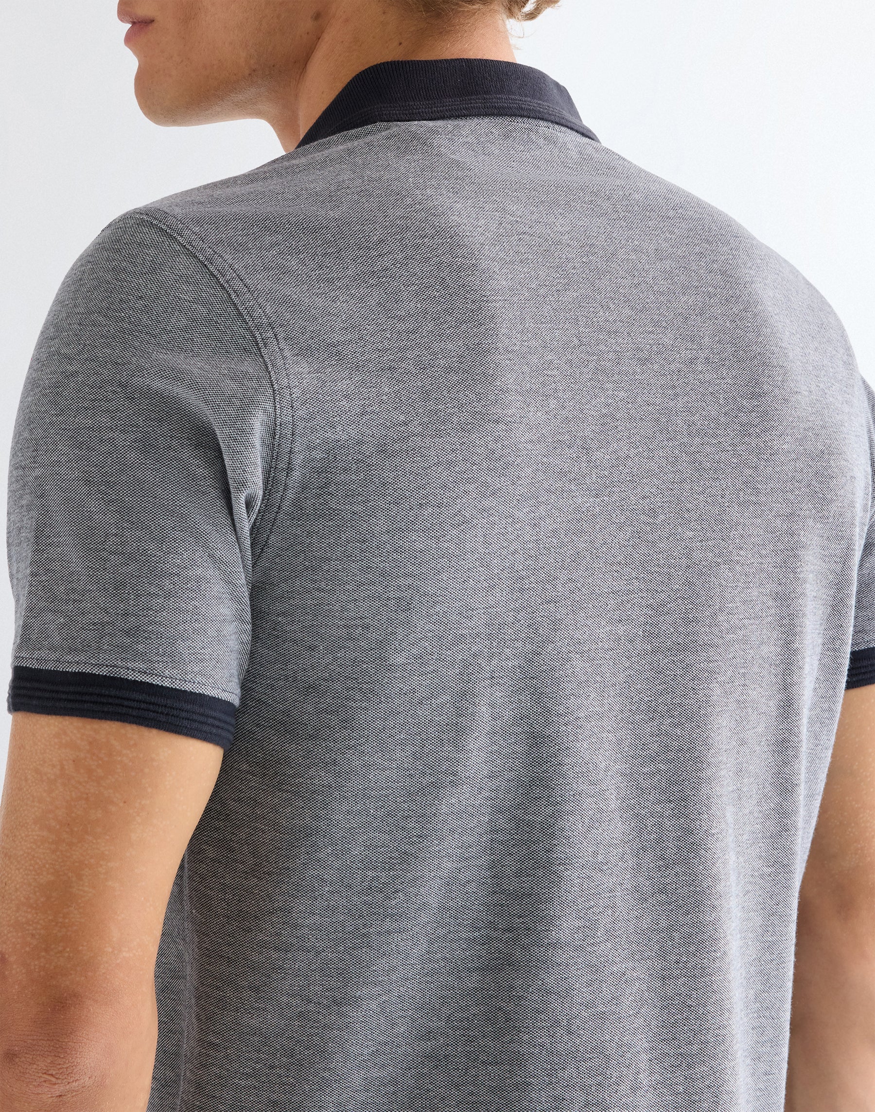 WRANGLER Men's Refined 2-Tone Polo Shirt - Navy - Image 5