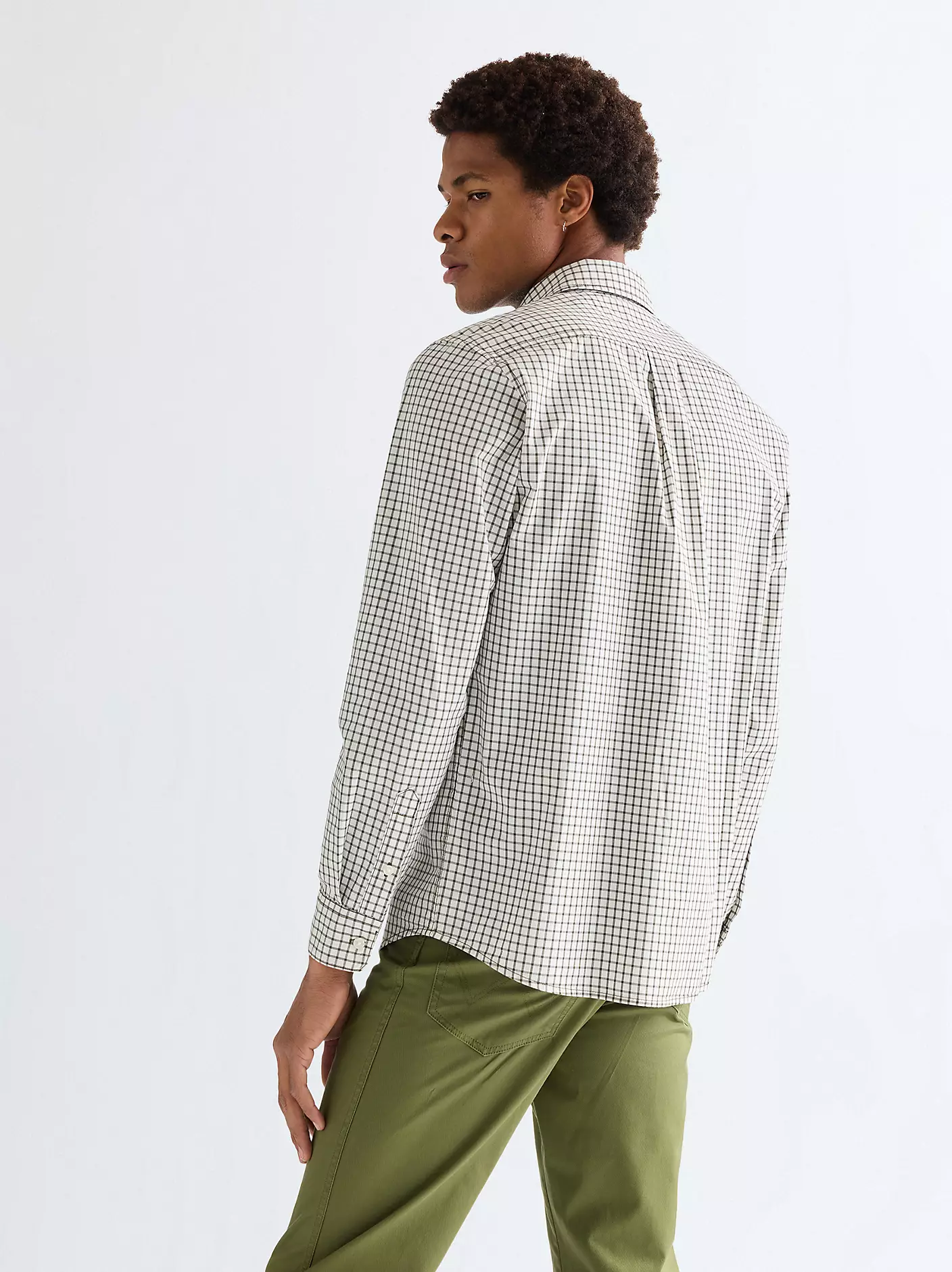 WRANGLER Men's Regular One Pocket Shirt - Green Check - Image 2