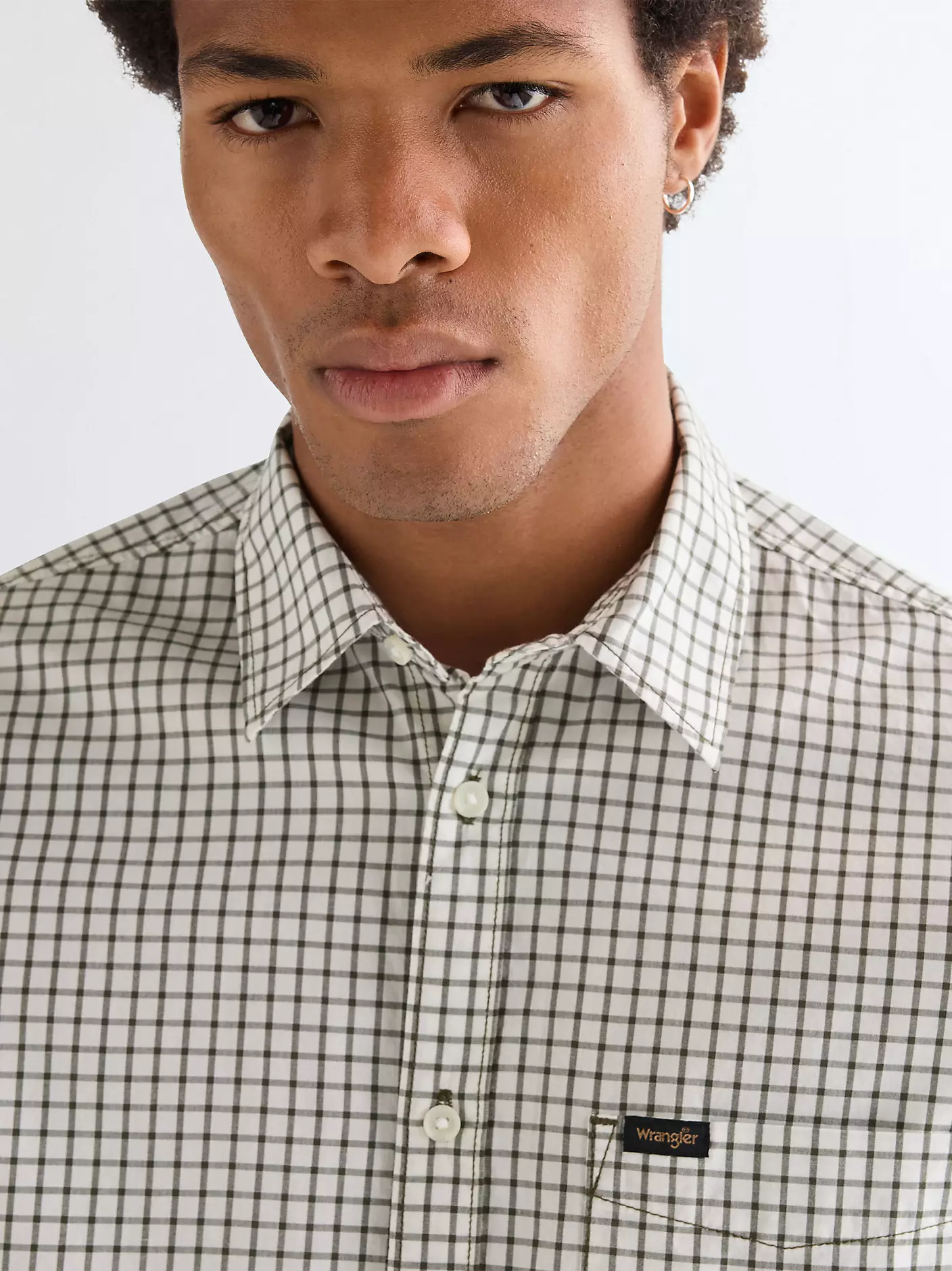 WRANGLER Men's Regular One Pocket Shirt - Green Check - Image 4