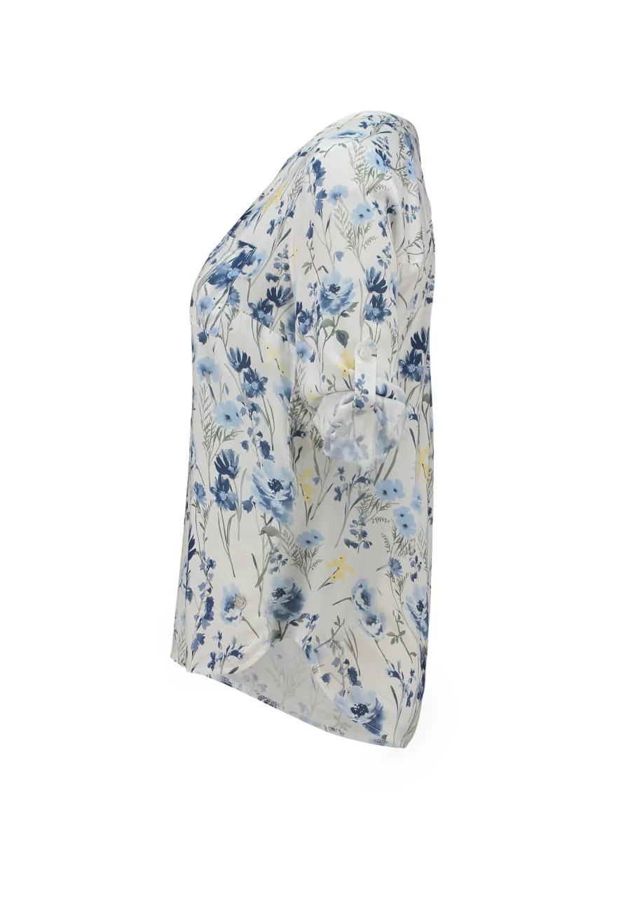ZABAOINE Elara Floral Blouse - Blue - Image 3