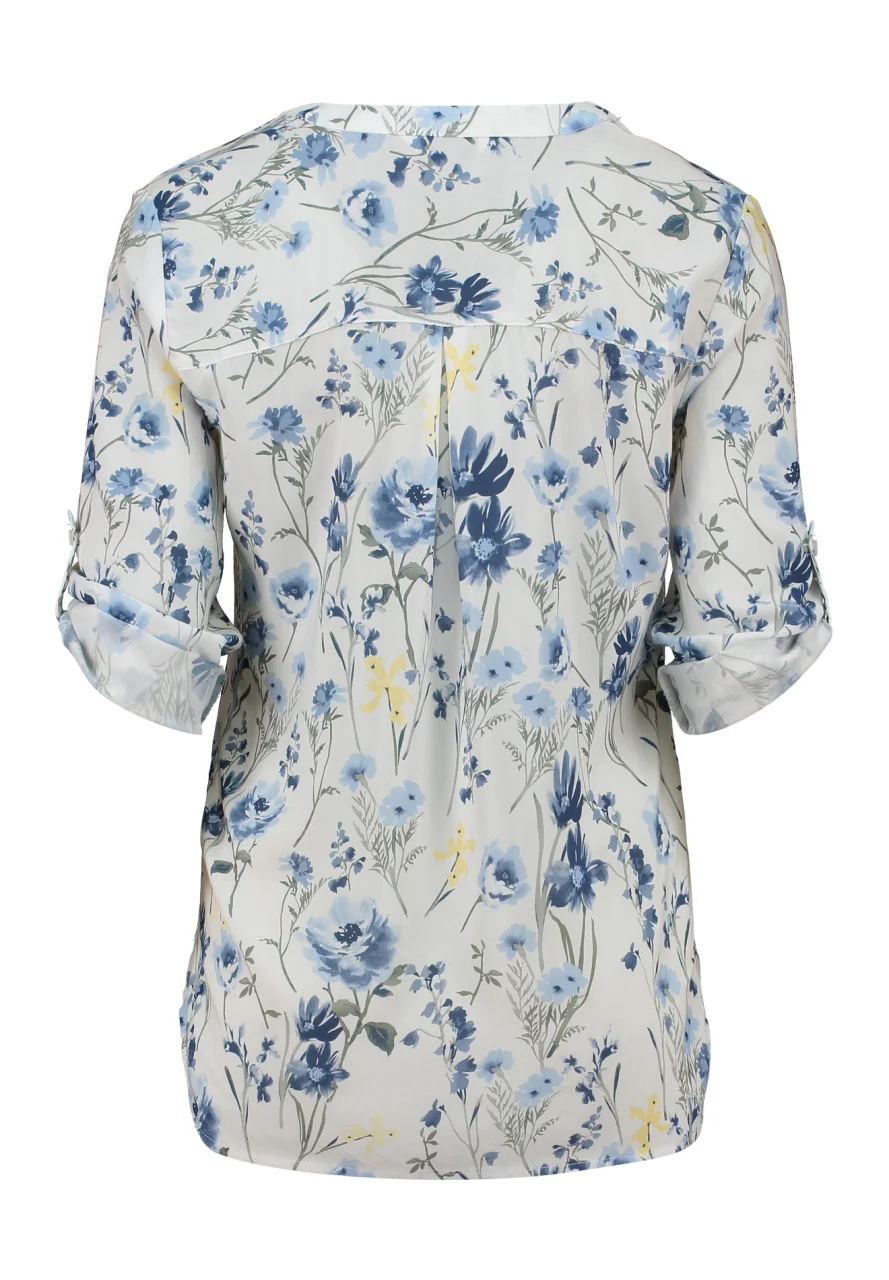 ZABAOINE Elara Floral Blouse - Blue - Image 4