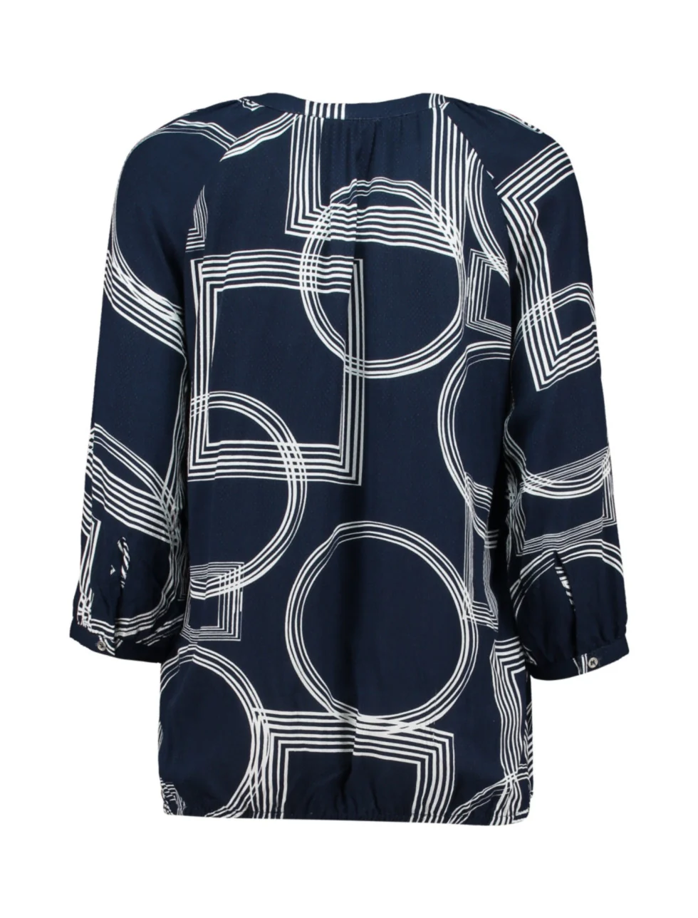 ZABAOINE Cornelia Geometric Blouse - Navy - Image 3