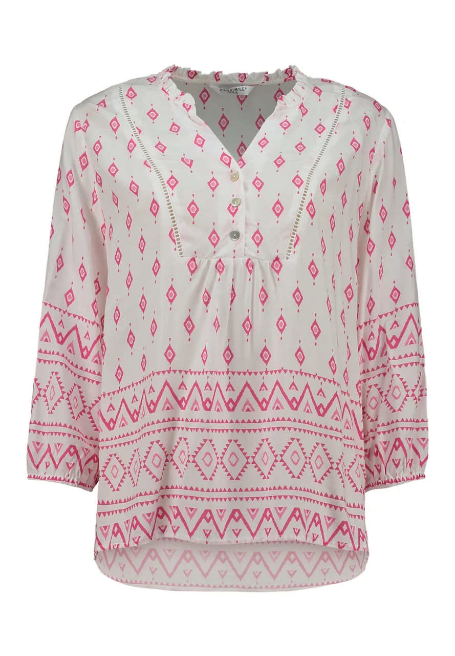 ZABAOINE Desteny Long Sleeve Blouse - Pink Print - Image 2