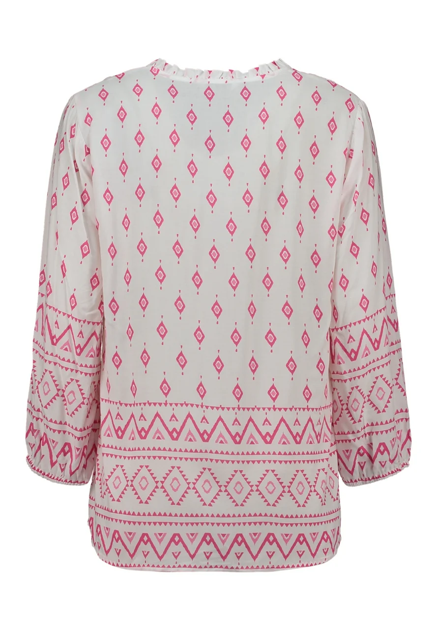 ZABAOINE Desteny Long Sleeve Blouse - Pink Print - Image 3