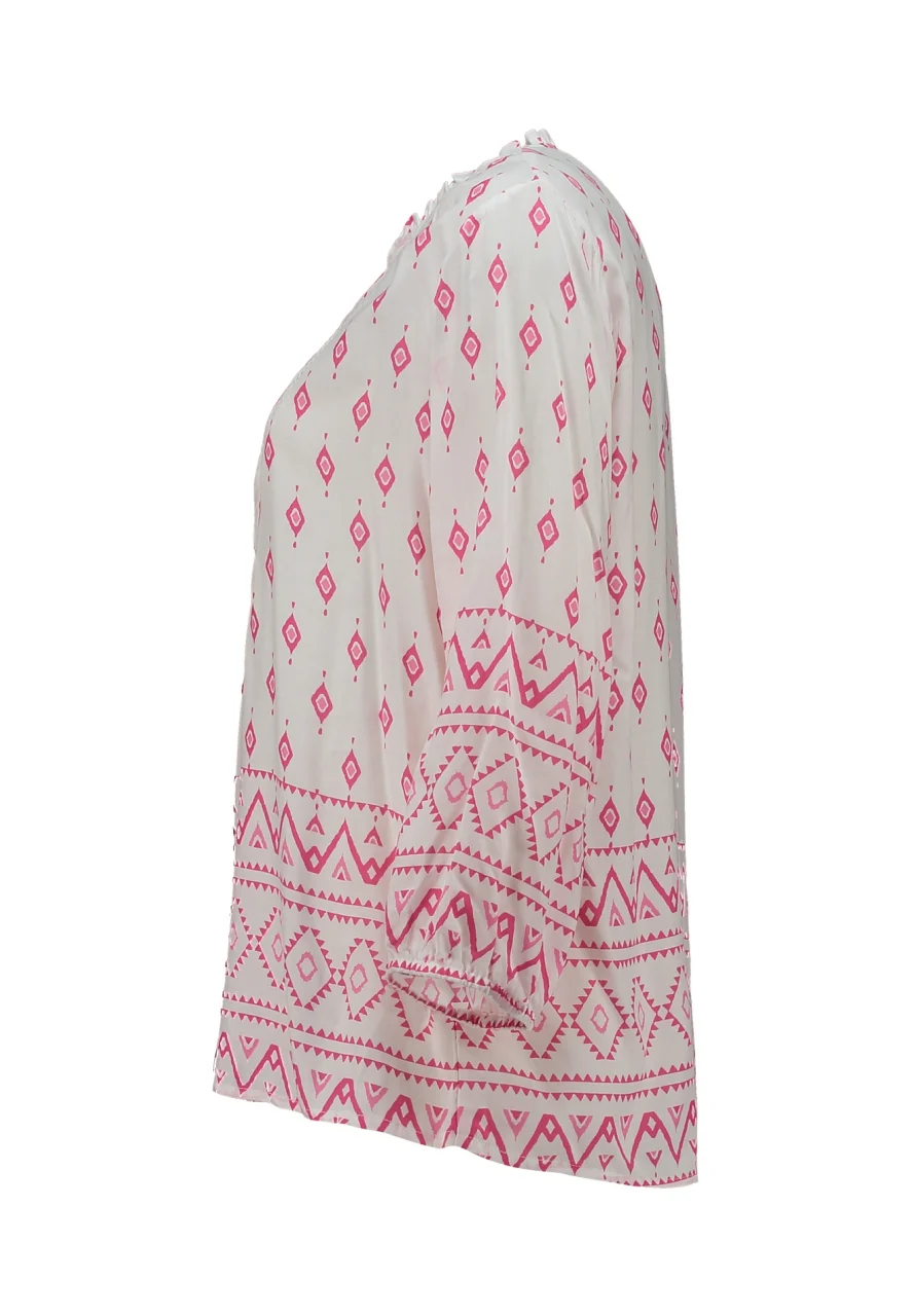 ZABAOINE Desteny Long Sleeve Blouse - Pink Print - Image 4